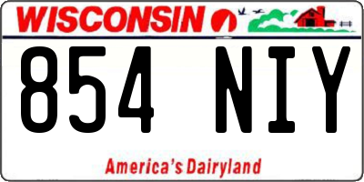 WI license plate 854NIY