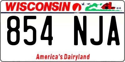 WI license plate 854NJA