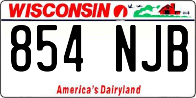 WI license plate 854NJB