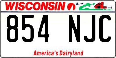 WI license plate 854NJC