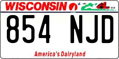 WI license plate 854NJD
