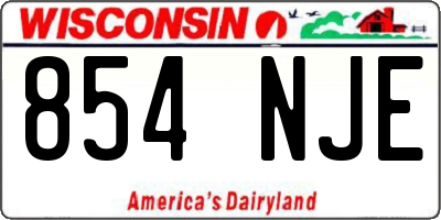 WI license plate 854NJE
