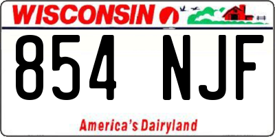WI license plate 854NJF