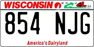 WI license plate 854NJG