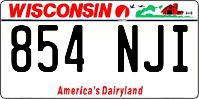 WI license plate 854NJI