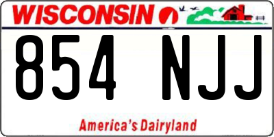 WI license plate 854NJJ