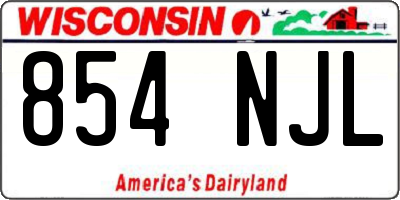 WI license plate 854NJL