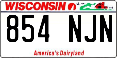 WI license plate 854NJN