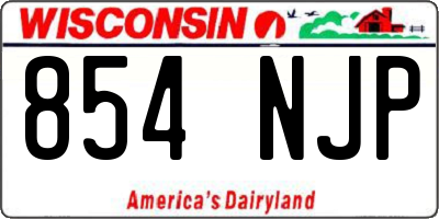 WI license plate 854NJP