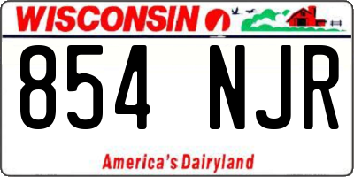 WI license plate 854NJR