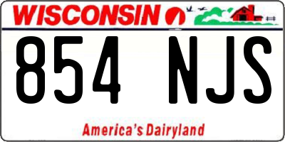 WI license plate 854NJS