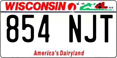 WI license plate 854NJT