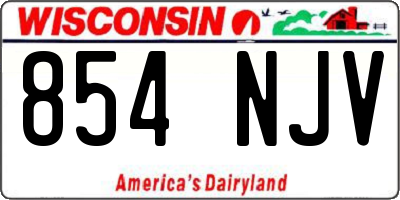 WI license plate 854NJV