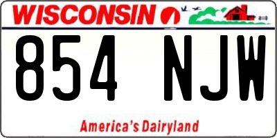 WI license plate 854NJW