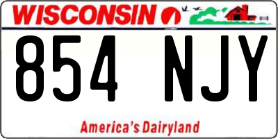 WI license plate 854NJY
