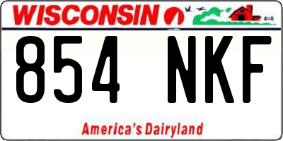 WI license plate 854NKF