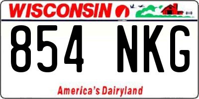WI license plate 854NKG