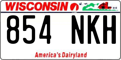 WI license plate 854NKH