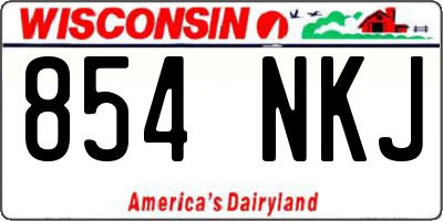 WI license plate 854NKJ
