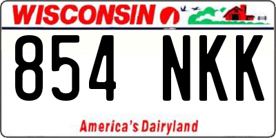 WI license plate 854NKK