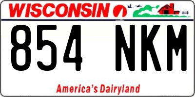 WI license plate 854NKM