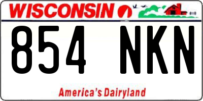 WI license plate 854NKN