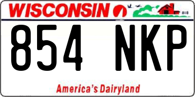 WI license plate 854NKP