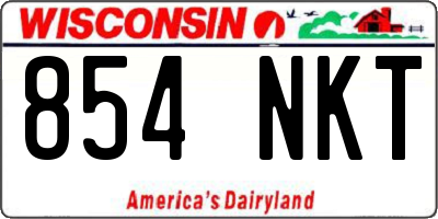 WI license plate 854NKT