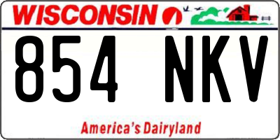 WI license plate 854NKV