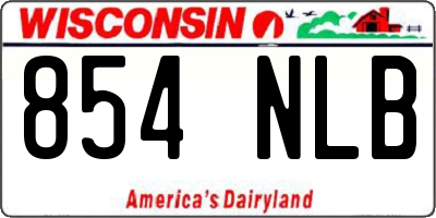 WI license plate 854NLB