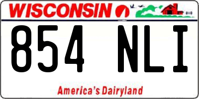 WI license plate 854NLI