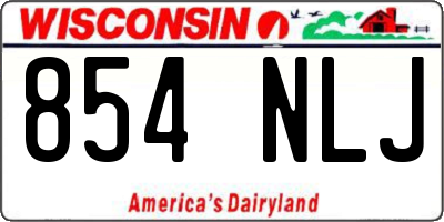 WI license plate 854NLJ