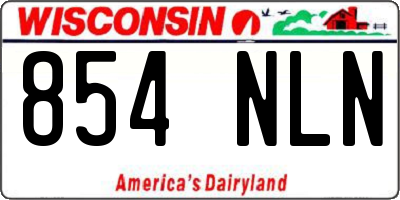 WI license plate 854NLN