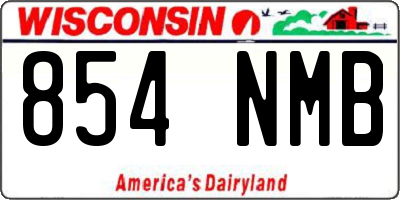 WI license plate 854NMB