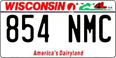 WI license plate 854NMC