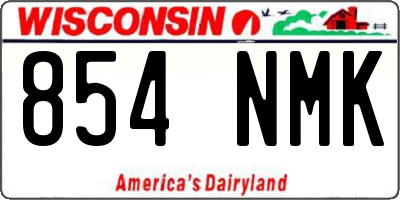 WI license plate 854NMK