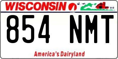 WI license plate 854NMT
