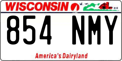 WI license plate 854NMY