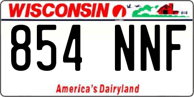 WI license plate 854NNF