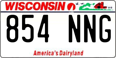 WI license plate 854NNG