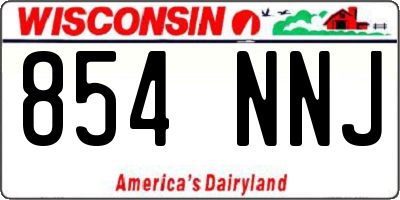WI license plate 854NNJ