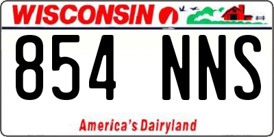 WI license plate 854NNS