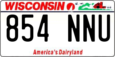 WI license plate 854NNU