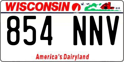 WI license plate 854NNV