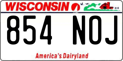 WI license plate 854NOJ