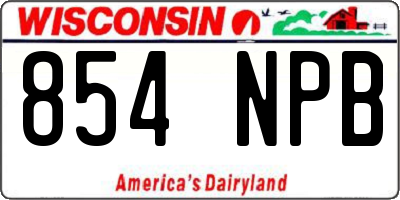 WI license plate 854NPB