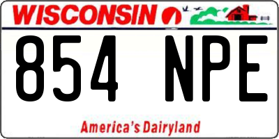 WI license plate 854NPE