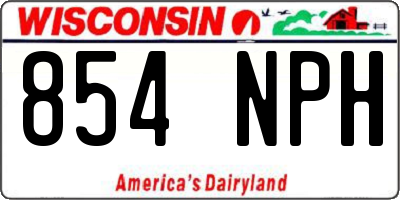 WI license plate 854NPH