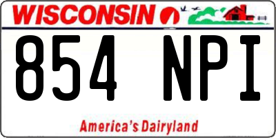 WI license plate 854NPI