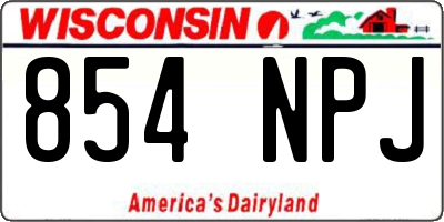 WI license plate 854NPJ